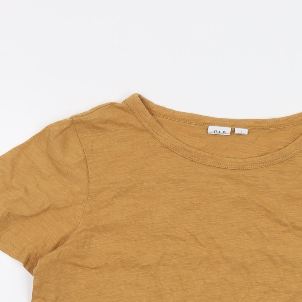 Gap Womens Beige Cotton Basic T-Shirt Size S Round Neck