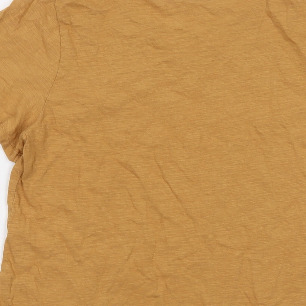 Gap Womens Beige Cotton Basic T-Shirt Size S Round Neck
