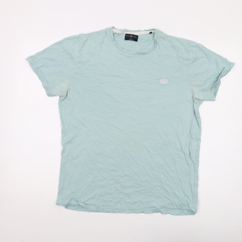 Henri Lloyd Mens Blue Cotton T-Shirt Size L Crew Neck