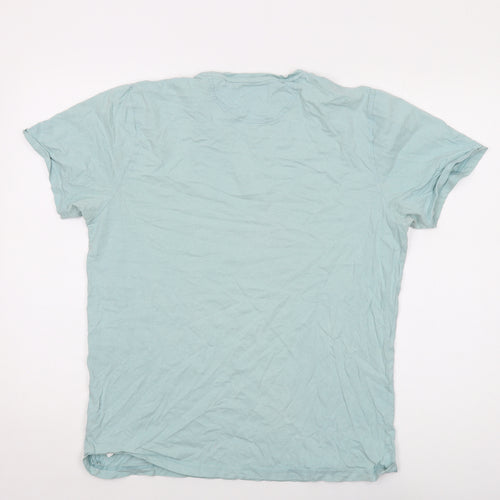 Henri Lloyd Mens Blue Cotton T-Shirt Size L Crew Neck