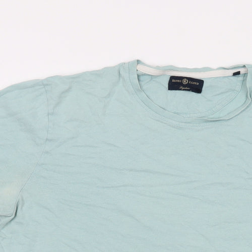 Henri Lloyd Mens Blue Cotton T-Shirt Size L Crew Neck