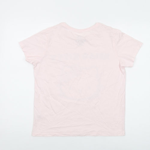 Hello Kitty Womens Pink Cotton Basic T-Shirt Size S Crew Neck
