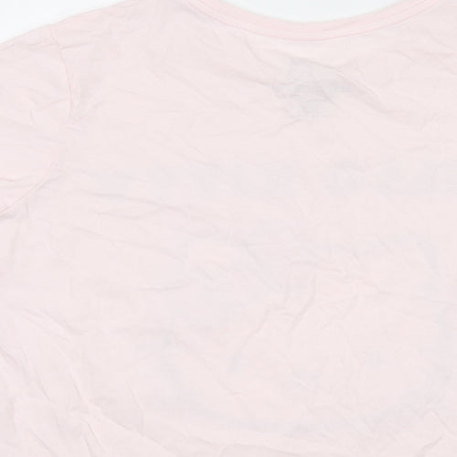 Hello Kitty Womens Pink Cotton Basic T-Shirt Size S Crew Neck