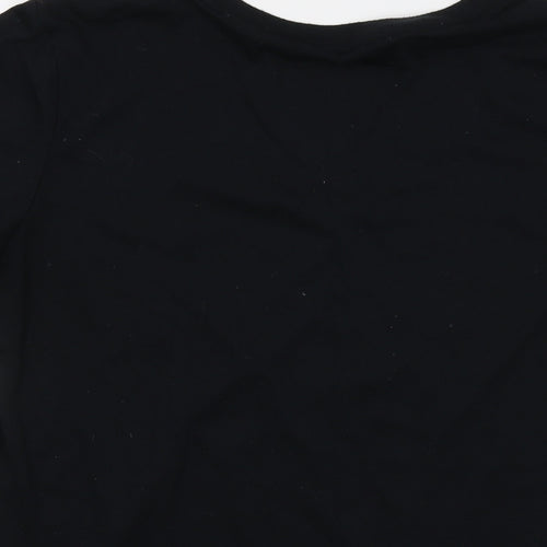 Nike Womens Black Polyester Basic T-Shirt Size XL V-Neck