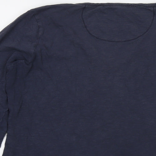 Fat Face Womens Blue Cotton Basic T-Shirt Size 14 V-Neck