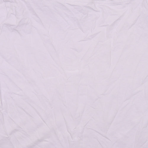 Mango Womens Purple Cotton Basic T-Shirt Size S Crew Neck