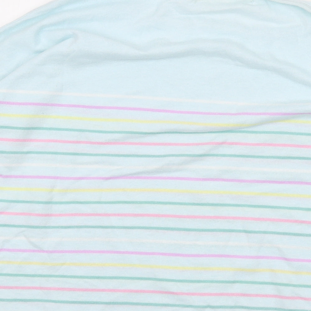 Woolovers Womens Blue Round Neck Striped Linen Pullover Jumper Size M