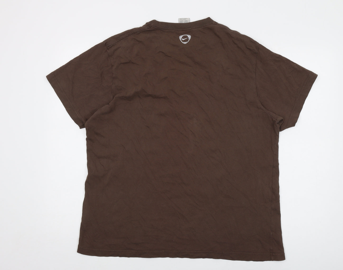 Nike Mens Beige Cotton T-Shirt Size XL Crew Neck