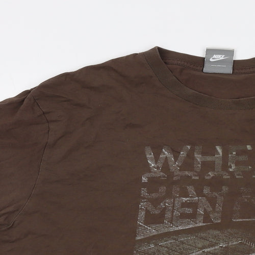 Nike Mens Beige Cotton T-Shirt Size XL Crew Neck
