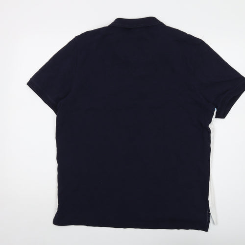 Pierre Cardin Mens Blue Cotton Polo Size XL Collared Button