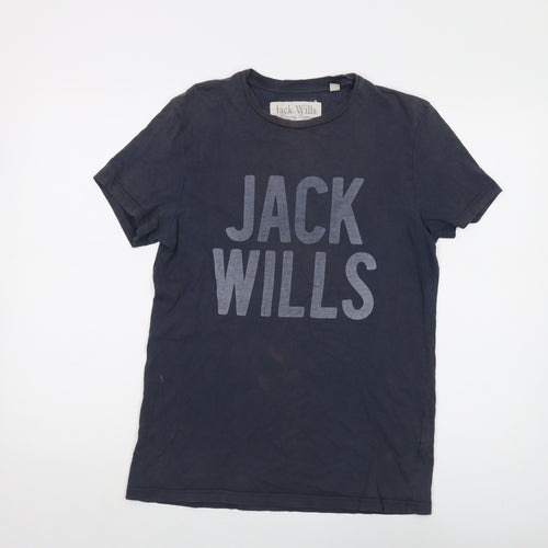 Jack Wills Mens Grey Cotton T-Shirt Size XS Crew Neck