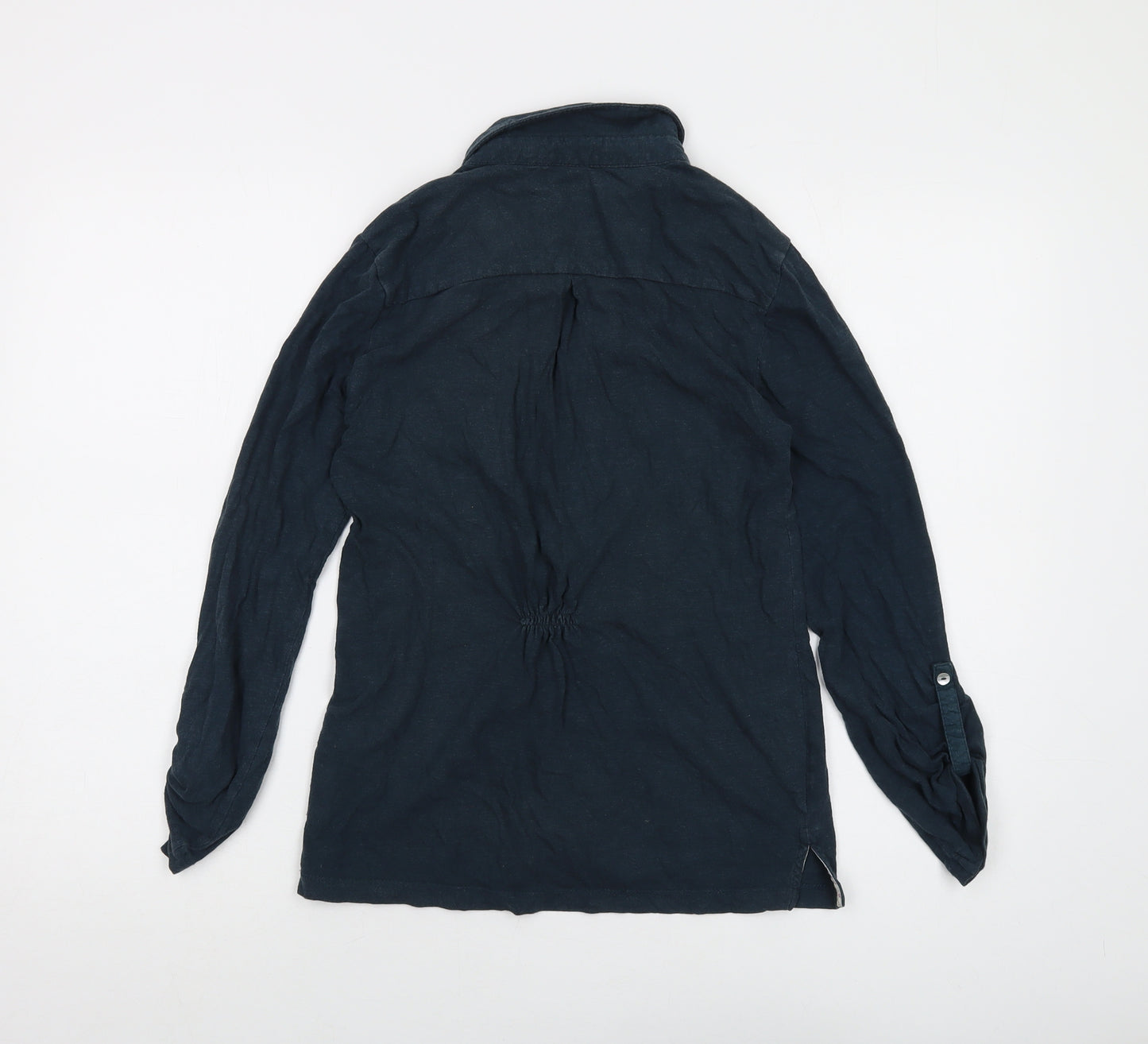 Mistral Womens Blue Cotton Basic Blouse Size 10 Collared