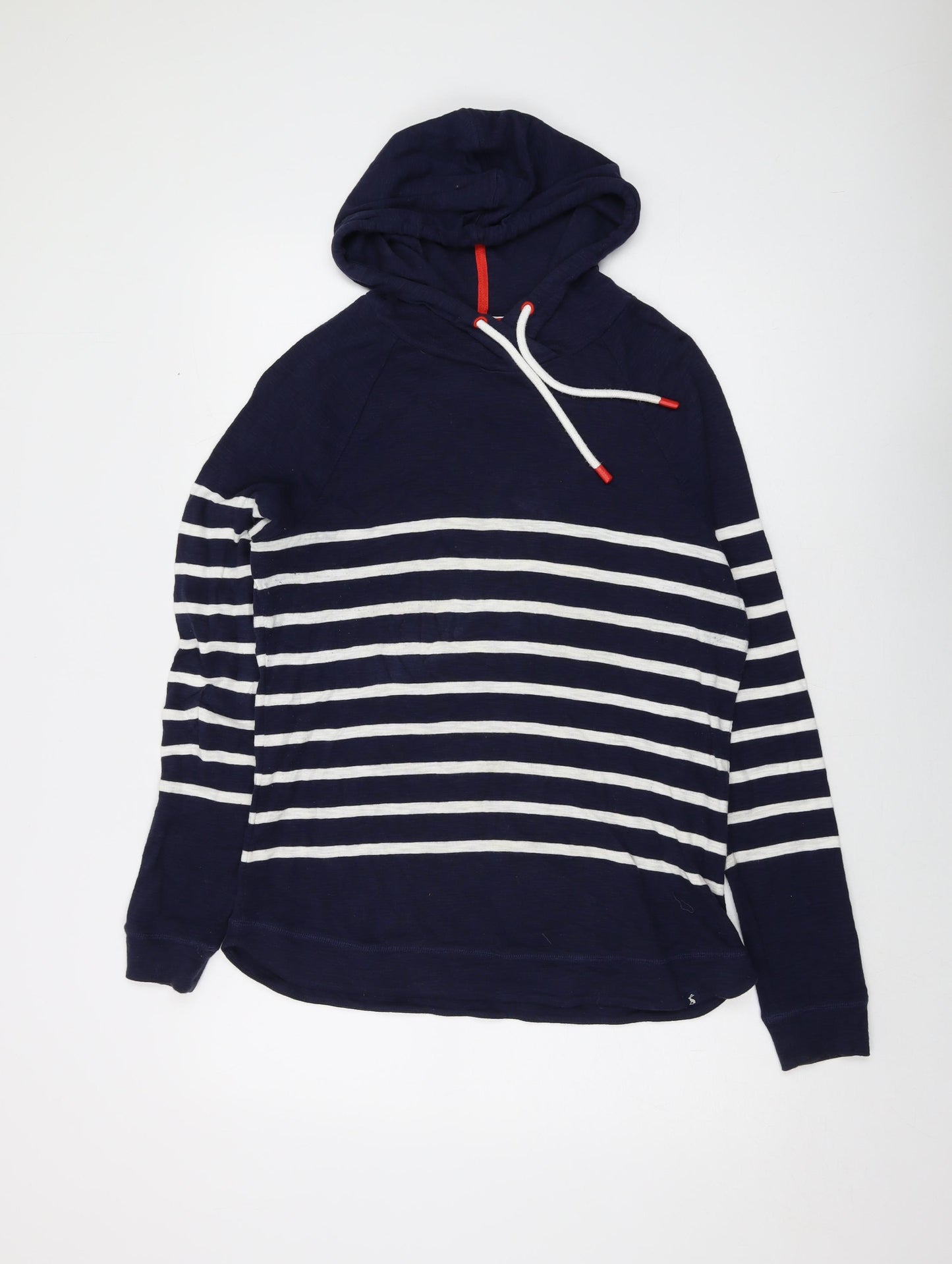 Joules Womens Blue Striped Cotton Pullover Hoodie Size 16 Pullover