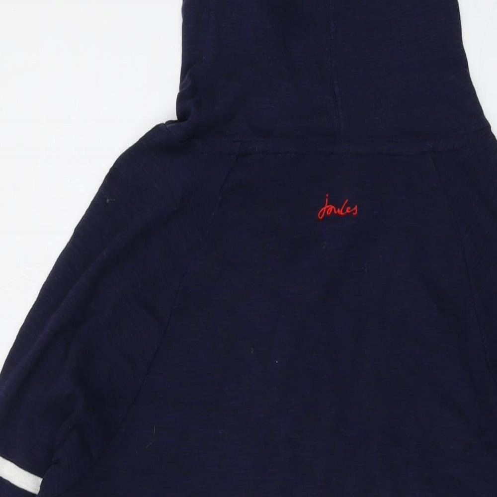 Joules Womens Blue Striped Cotton Pullover Hoodie Size 16 Pullover