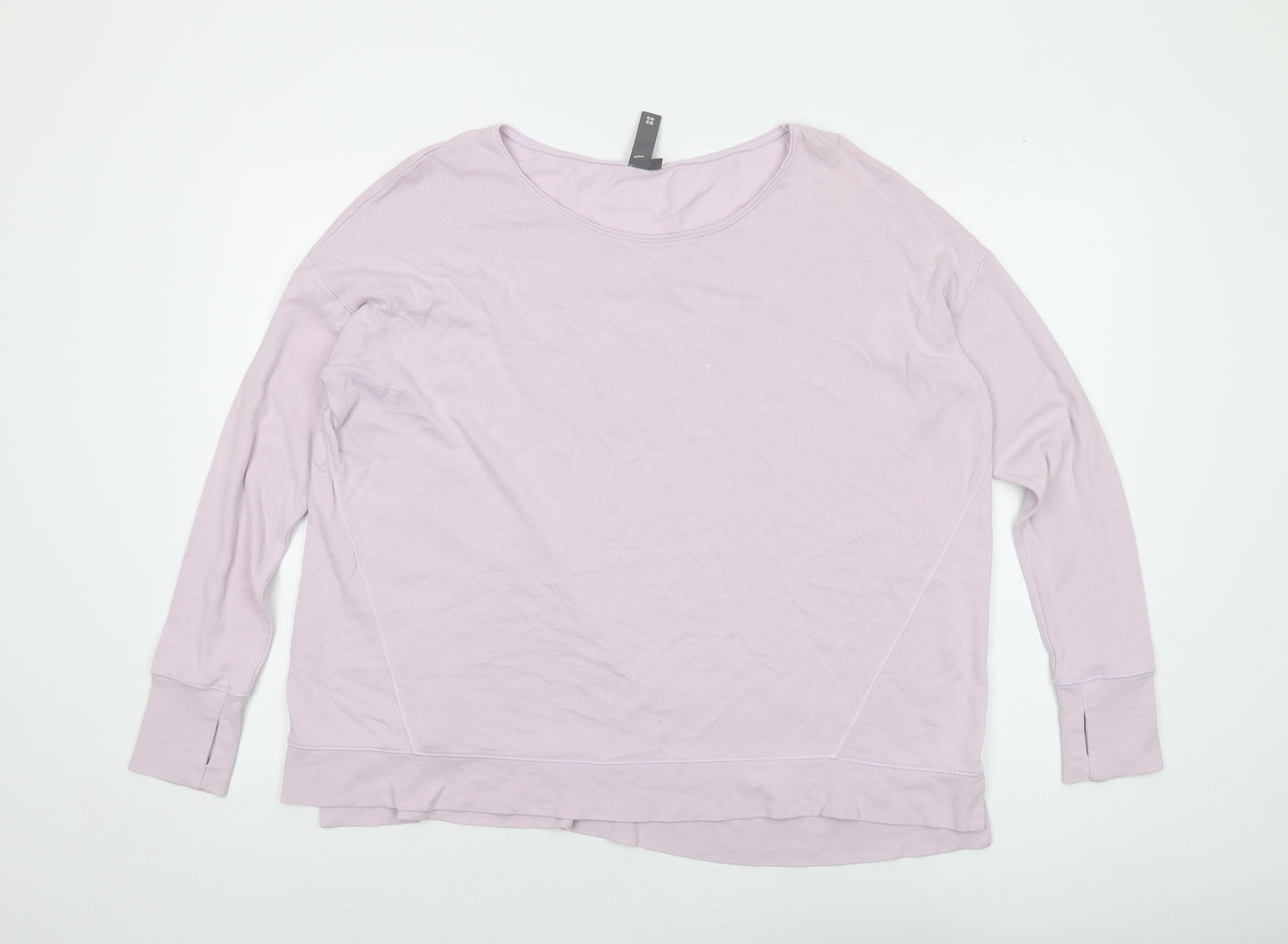 Sweaty Betty Womens Pink Cotton Pullover Sweatshirt Size M Pullover