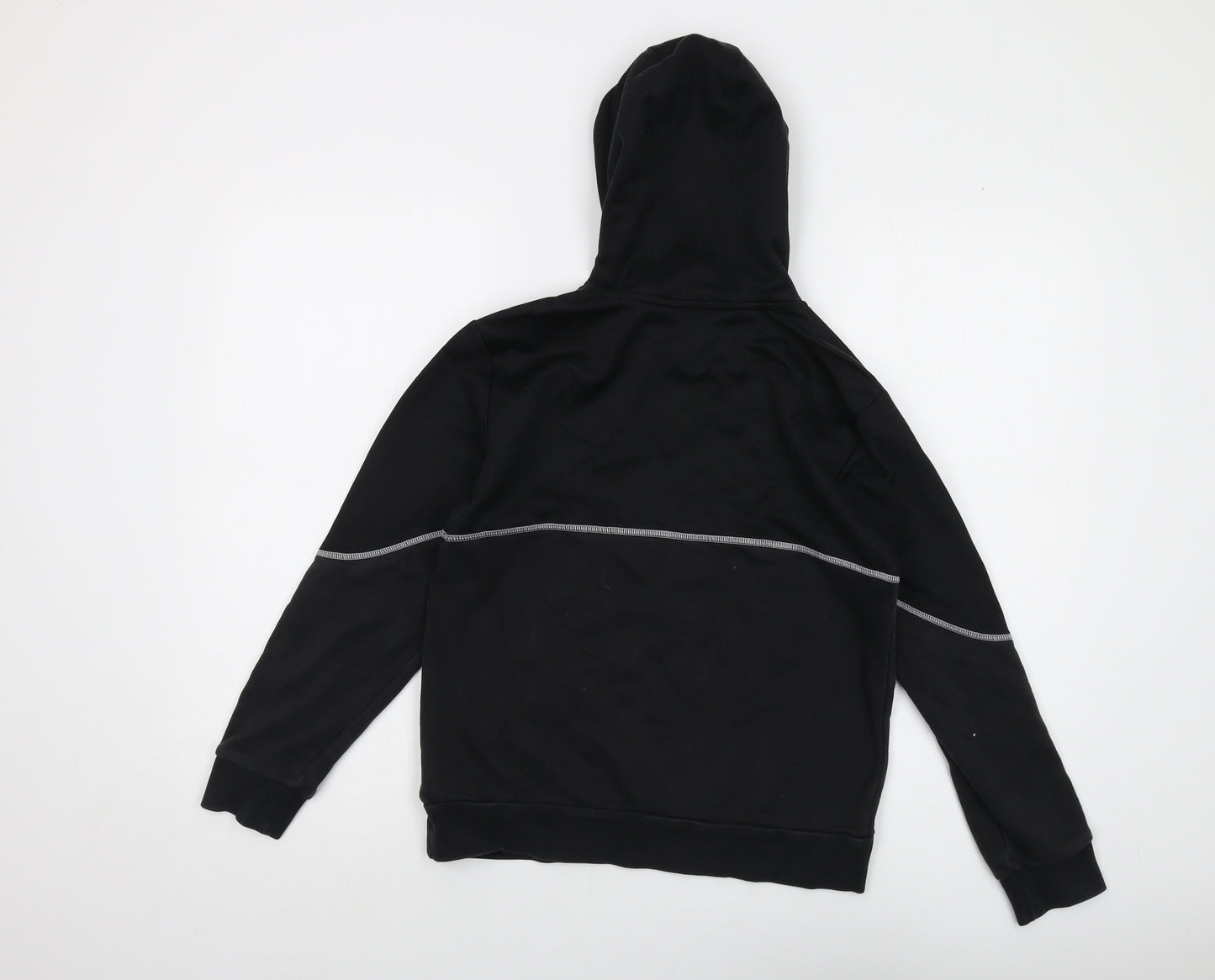 adidas Boys Black Cotton Pullover Hoodie Size 12-13 Years Pullover