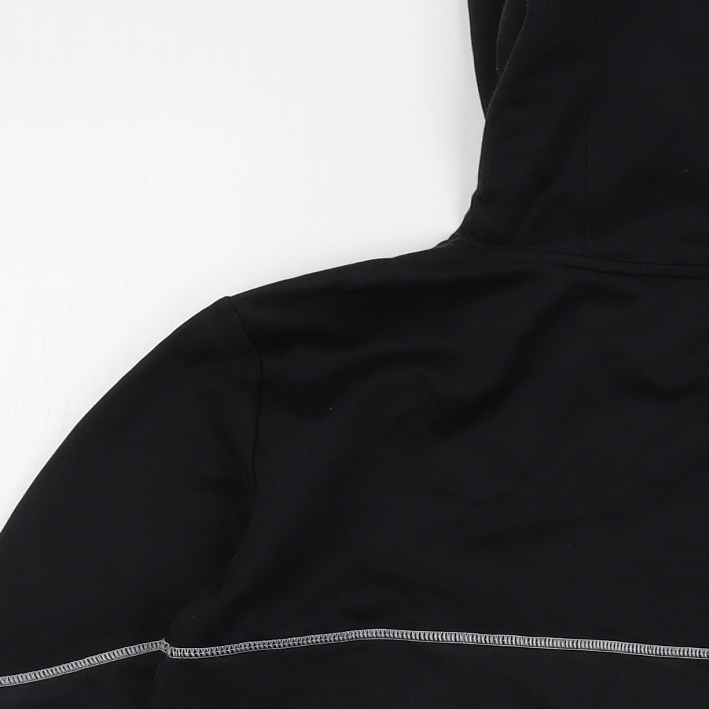 adidas Boys Black Cotton Pullover Hoodie Size 12-13 Years Pullover