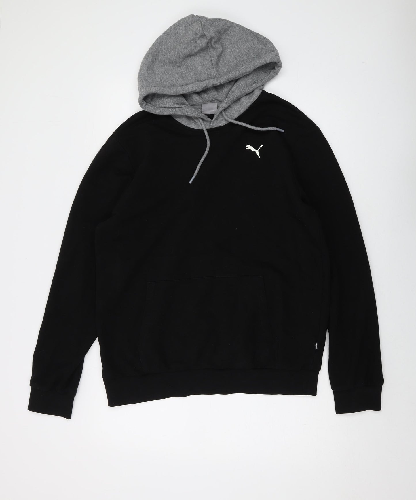 PUMA Mens Black Cotton Pullover Hoodie Size M