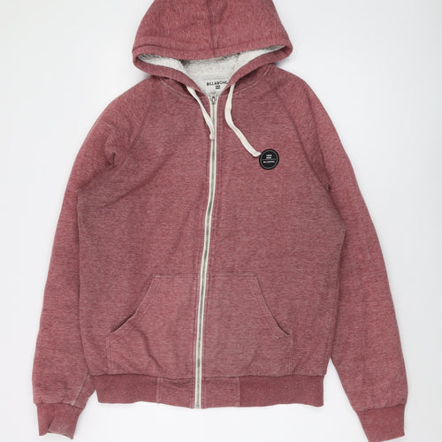 Billabong Mens Red Polyester Full Zip Hoodie Size M