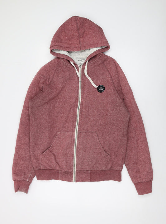 Billabong Mens Red Polyester Full Zip Hoodie Size M