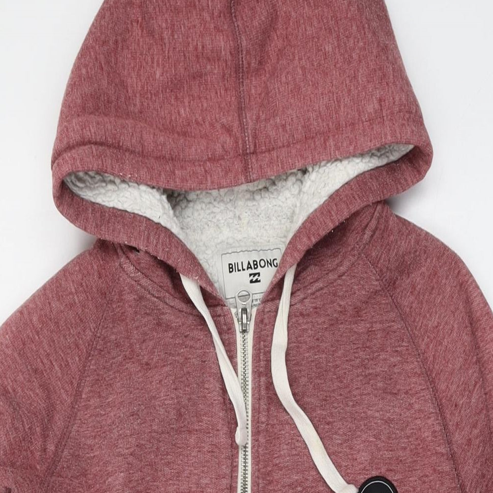 Billabong Mens Red Polyester Full Zip Hoodie Size M