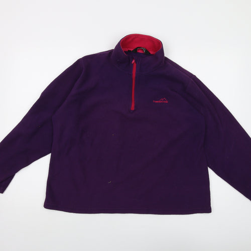 Freedom Trail Womens Purple Polyester Pullover Sweatshirt Size 18 Zip