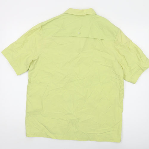 COS Mens Green Cotton Button-Up Size M Collared Button