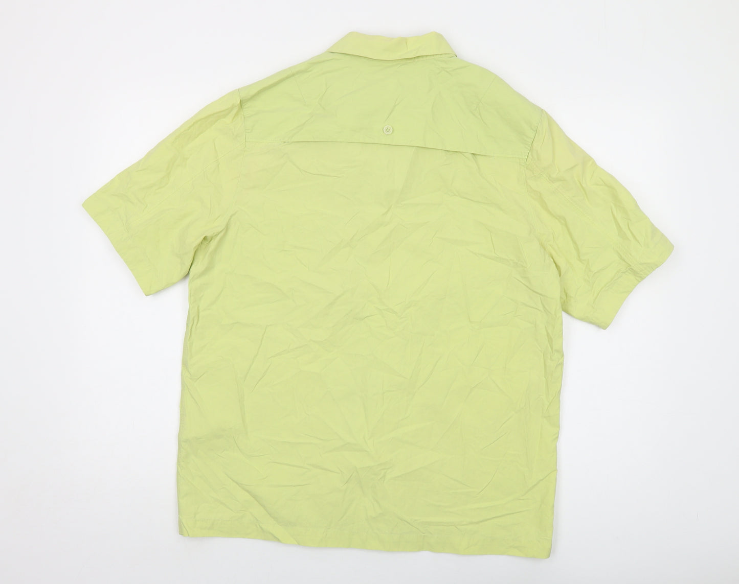 COS Mens Green Cotton Button-Up Size M Collared Button