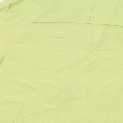 COS Mens Green Cotton Button-Up Size M Collared Button