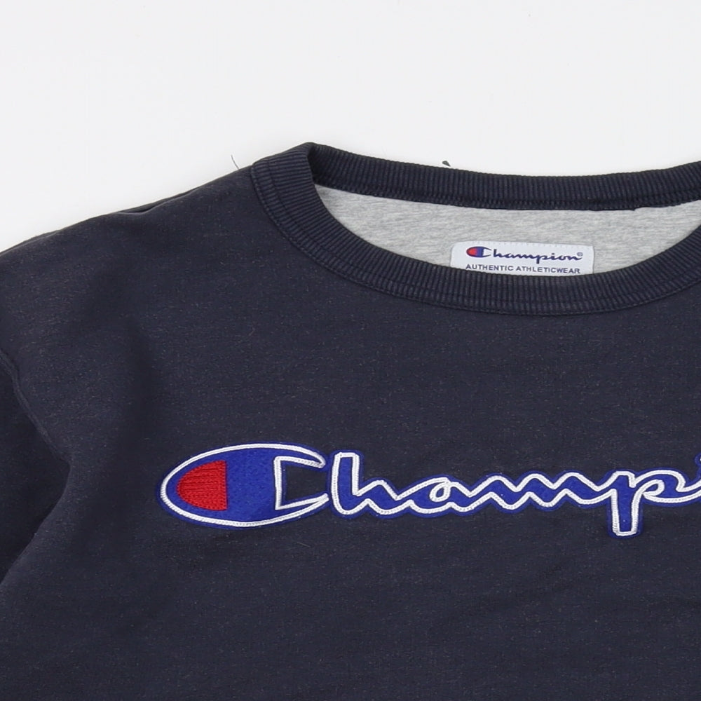 Champion Mens Blue Cotton Pullover Sweatshirt Size M