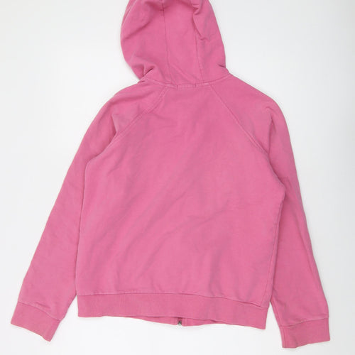 DOMYOS Womens Pink Cotton Full Zip Hoodie Size M Zip