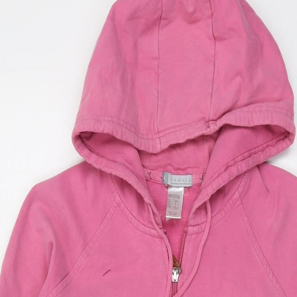 DOMYOS Womens Pink Cotton Full Zip Hoodie Size M Zip