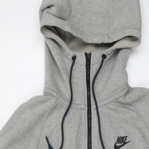 Nike Mens Grey Cotton Full Zip Hoodie Size L