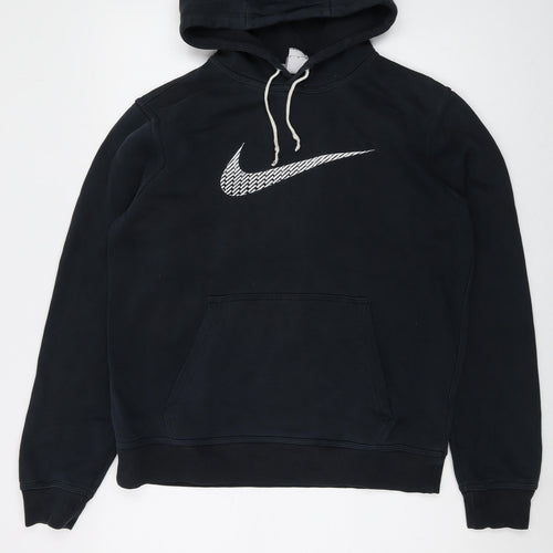 Nike Mens Black Cotton Pullover Hoodie Size M