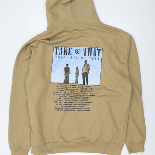 Take That Mens Beige Cotton Pullover Hoodie Size XL