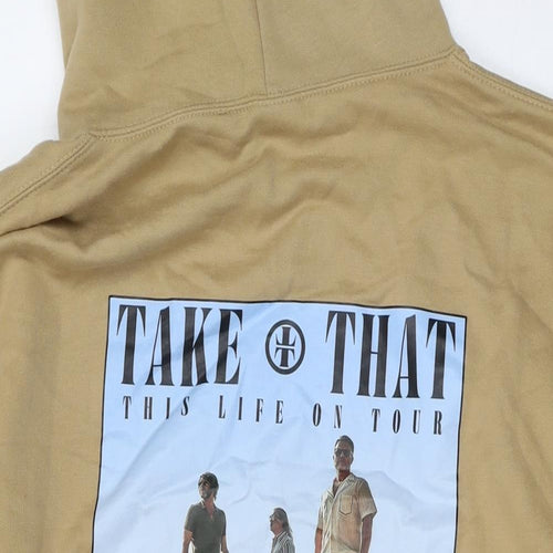 Take That Mens Beige Cotton Pullover Hoodie Size XL