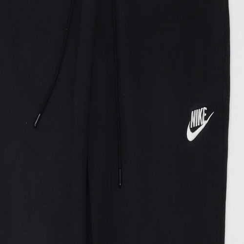 Nike Mens Black Cotton Trousers Size S L28 in Regular Drawstring