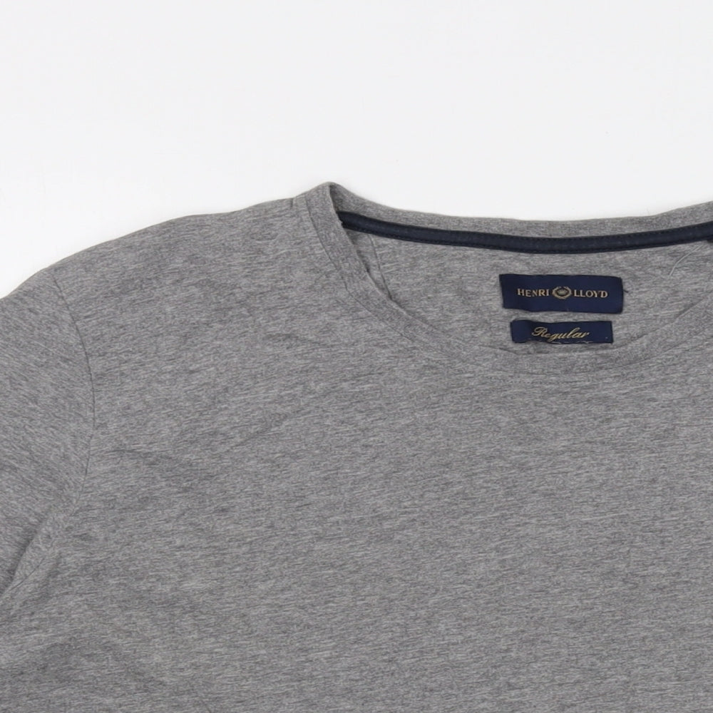 Henri Lloyd Mens Grey Cotton T-Shirt Size XL Crew Neck