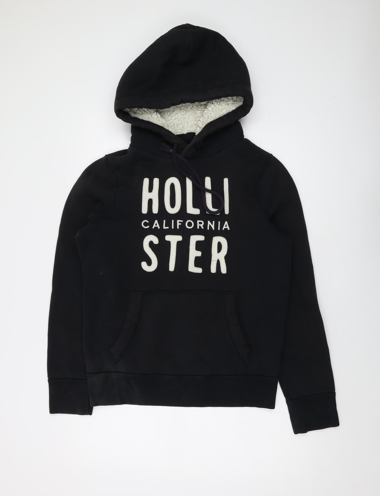 Hollister Mens Black Cotton Pullover Hoodie Size M