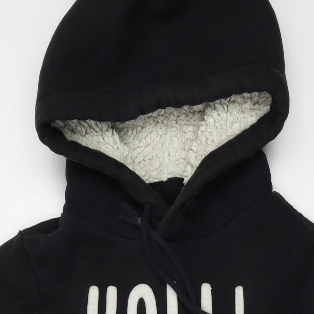 Hollister Mens Black Cotton Pullover Hoodie Size M