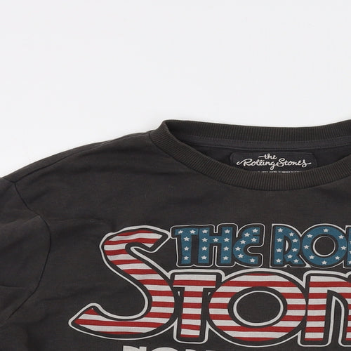 The Rolling Stones Mens Grey Cotton Pullover Sweatshirt Size M