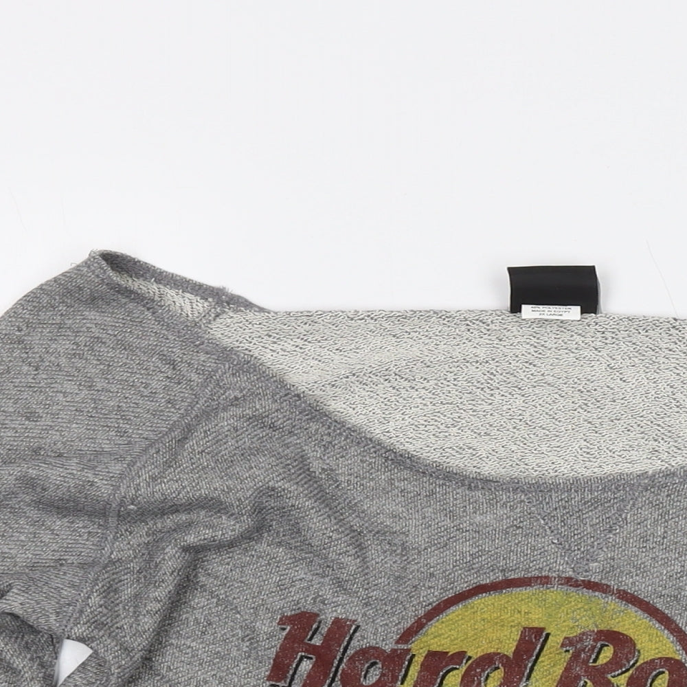 Hard Rock Womens Grey Cotton Pullover Sweatshirt Size 2XL Pullover