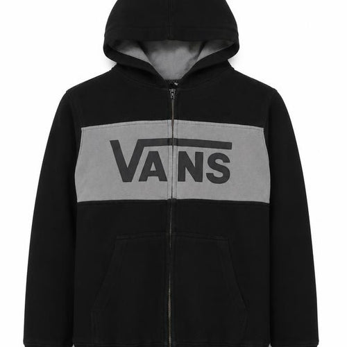 VANS Womens Black Cotton Full Zip Hoodie Size L Zip