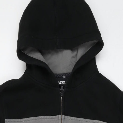 VANS Womens Black Cotton Full Zip Hoodie Size L Zip