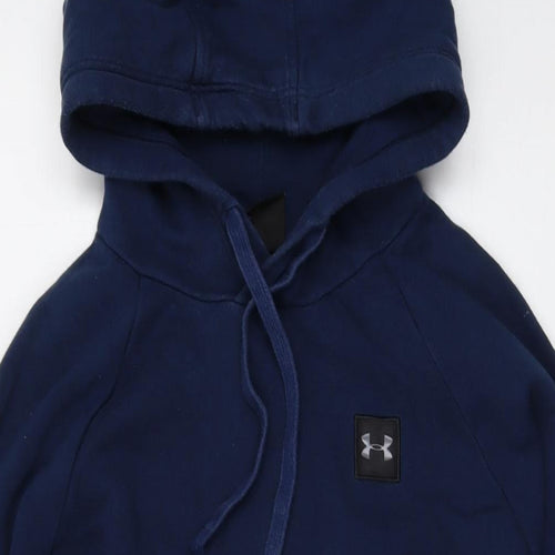 Under armour Mens Blue Cotton Pullover Hoodie Size S