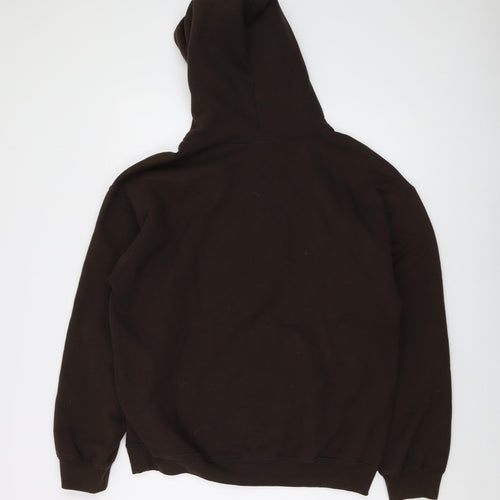 Dephect Mens Brown Cotton Pullover Hoodie Size M