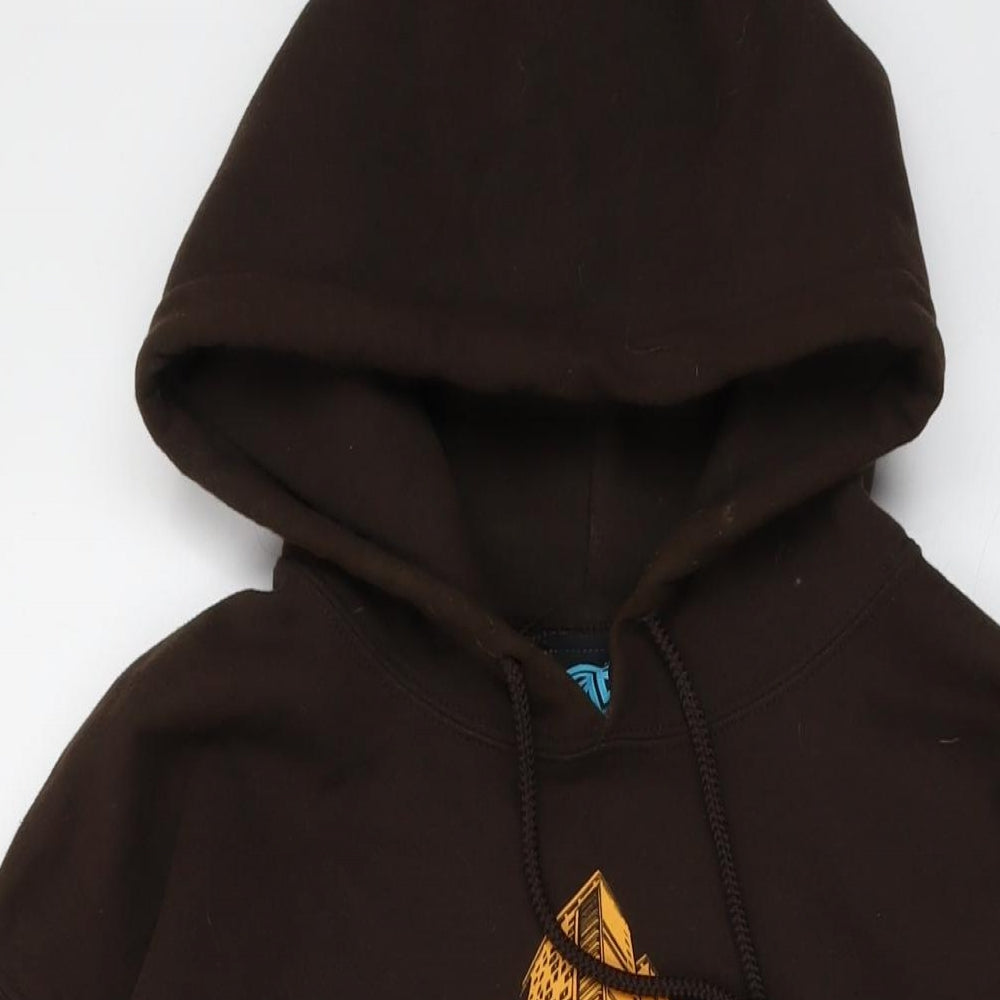 Dephect Mens Brown Cotton Pullover Hoodie Size M