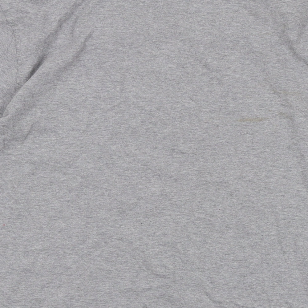 Realm & Empire Mens Grey Cotton T-Shirt Size L Crew Neck