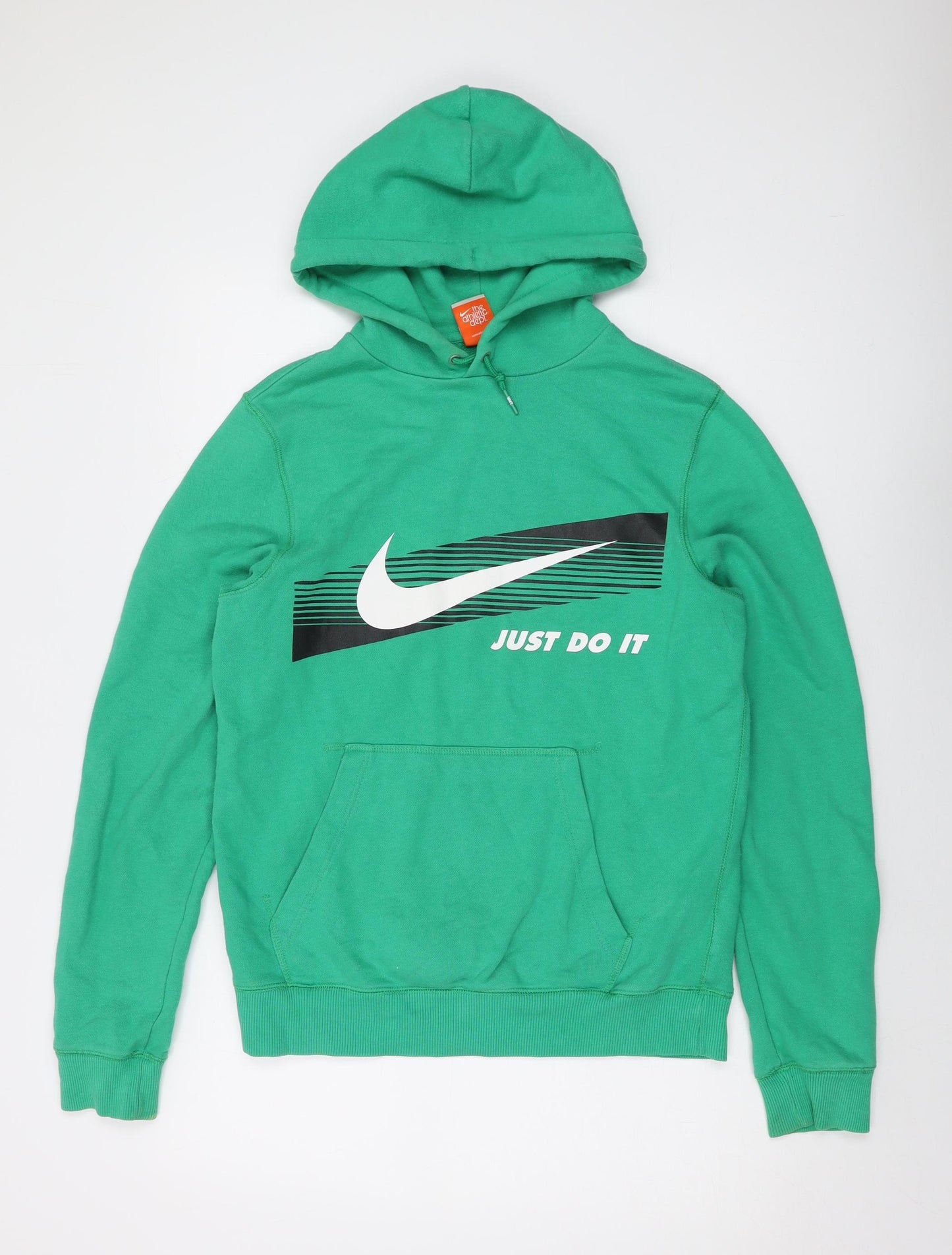 Nike Mens Green Cotton Pullover Hoodie Size S