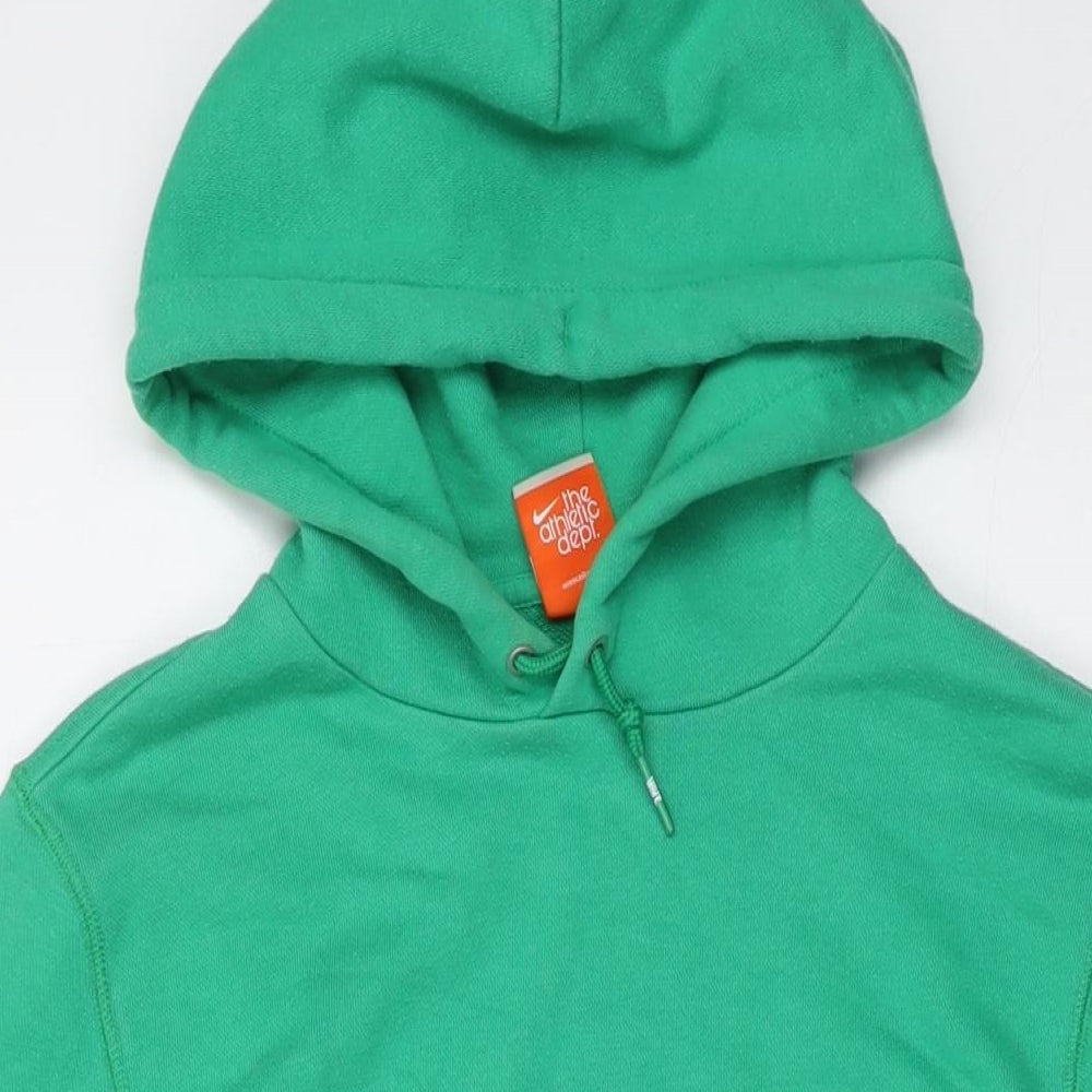 Nike Mens Green Cotton Pullover Hoodie Size S
